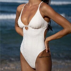 Berlook Textured Cutout One Piece Swimwear